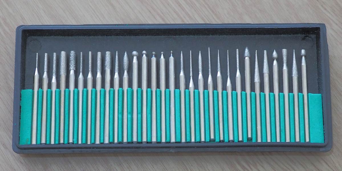 ชุดเจียเพรช ชุดเจียงาน ดอกเจีย หัวเจีย ดอกกัด ดอกเจีย ชุดแกะสลัก หัวเพรช ทำงานหินได้ด้วย Dimond burrs dremel tools accessories3